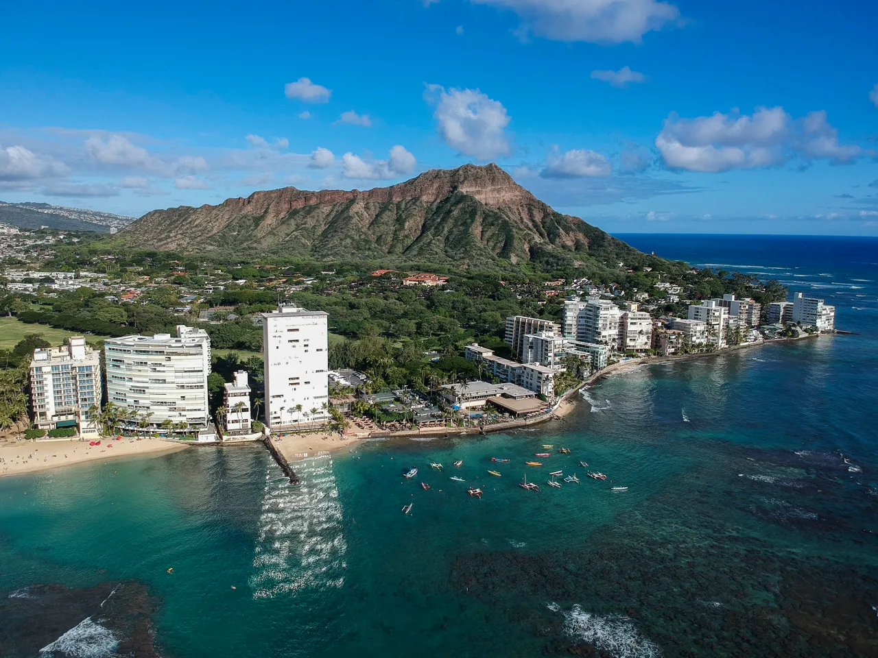 Honolulu skyline with Diamond Head crater in the background