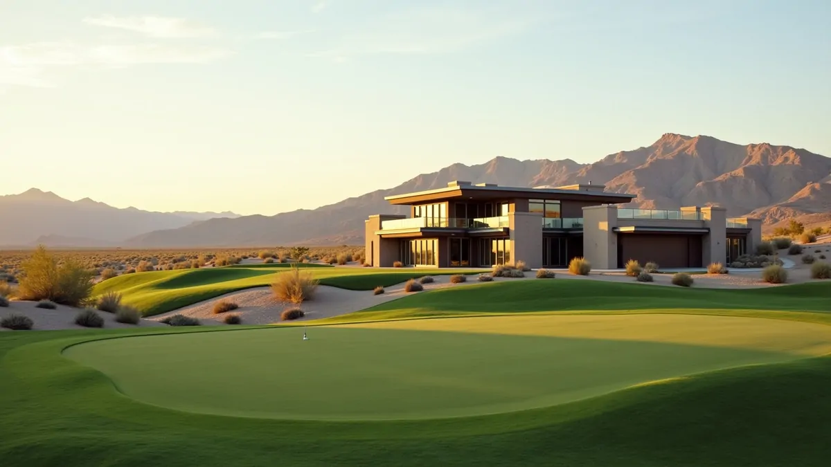 Modern luxury home by a Las Vegas desert golf fairway