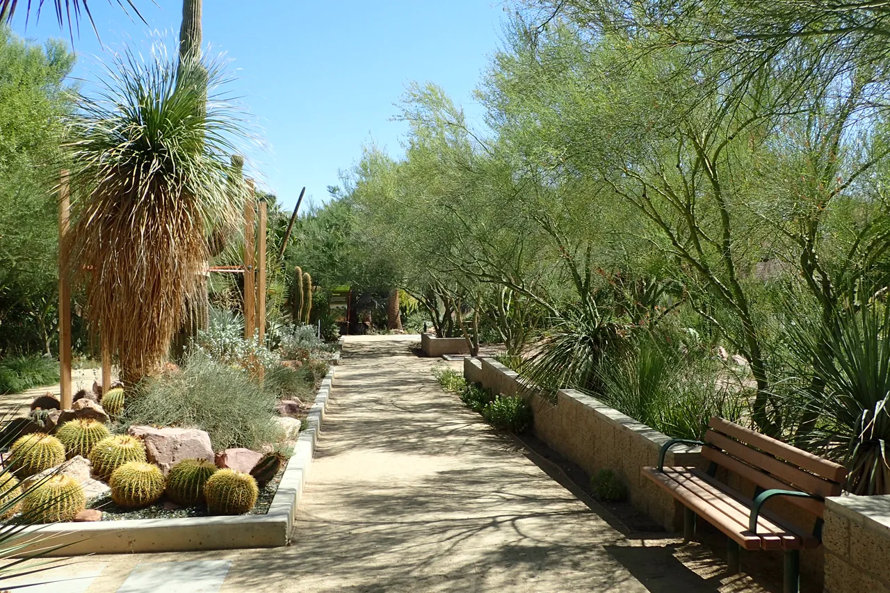 Walkway through the Springs Preserve botanical garden in Las Vegas